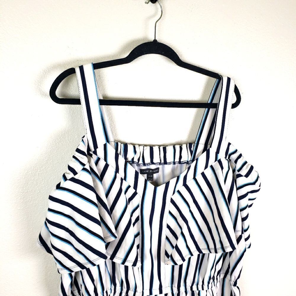 Women's NWT Lane Bryant Striped Short Romper Jumpsuit Size 26/28 - Picture 3 of 10